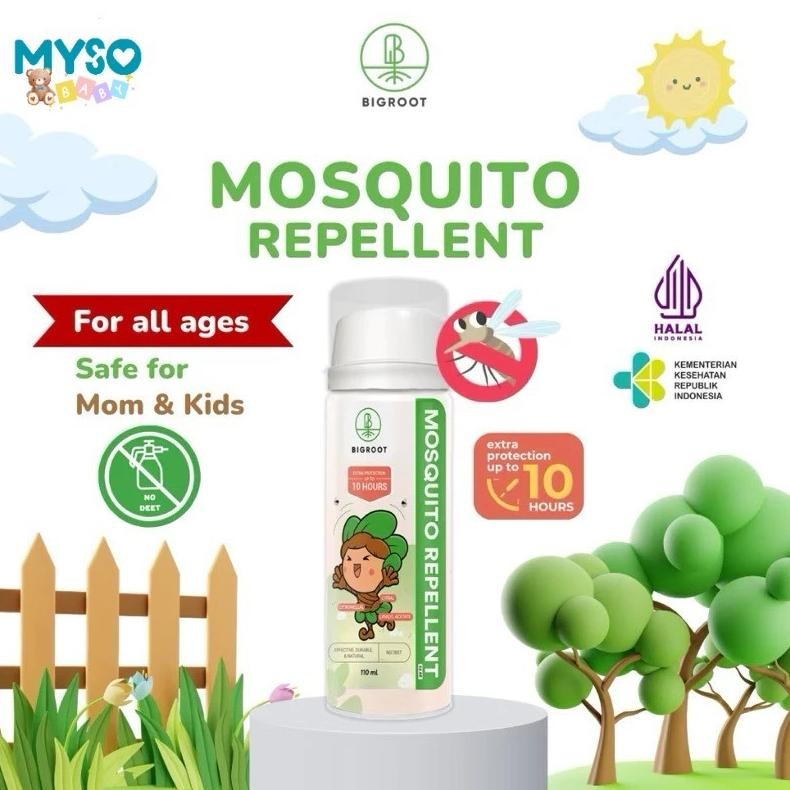 Bigroot Baby Mosquito Repellent 0m+ Semprotan anti nyamuk aman untuk bayi 110ml Obat pengusir nyamuk