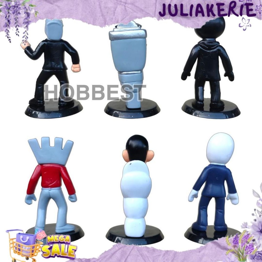 GradeOri Action Figure SKIBIDI TOILET set - Miniatur Pajangan Mainan Kepala Radio TV Man Topper Kue 