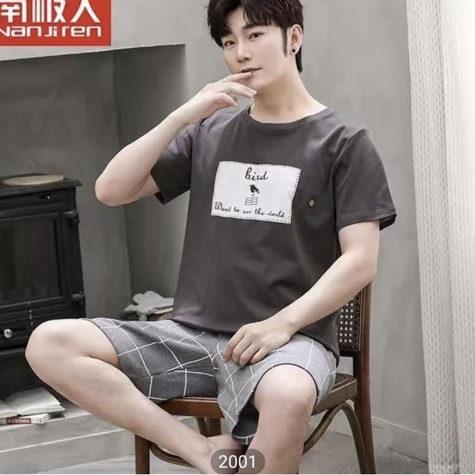 Piyama Cowok Remaja Abg Tanggung Kaos Import Celana Pendek Size L-4Xl