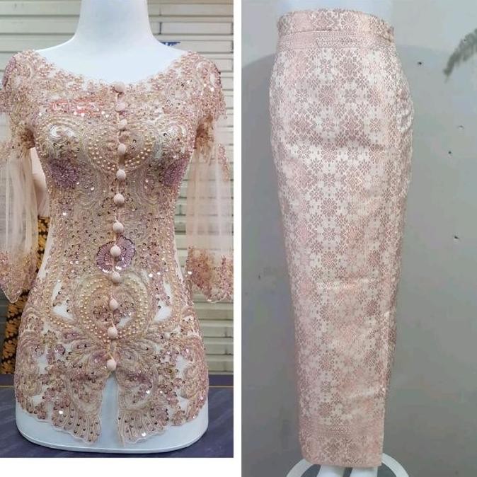 set kebaya payet model sabrina//kebaya payet tunangan//kebaya payet bali//kebaya payet kekinian//keb
