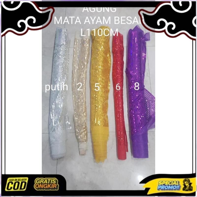 Siap Dikirim Kain Mata Ikan Payet Besar Bahan Decor Panggung / Mata Ayam Besar Lebar 110Cm / Confett