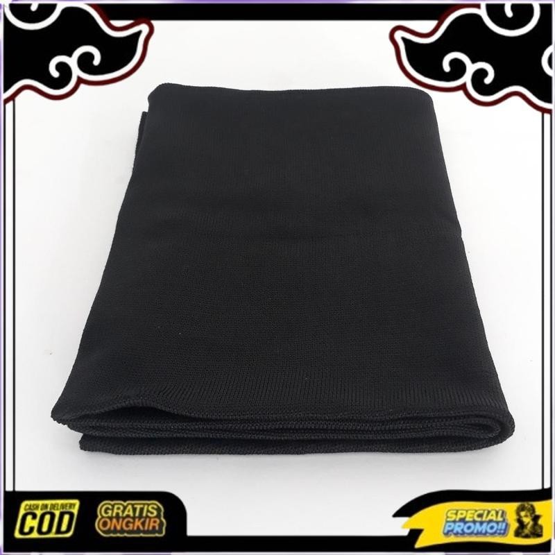 Trending Bahan Kain Rib /Bur /Hitam Polos Lebar 80Cm, Untuk Jaket Sweater Celanajoger Training
