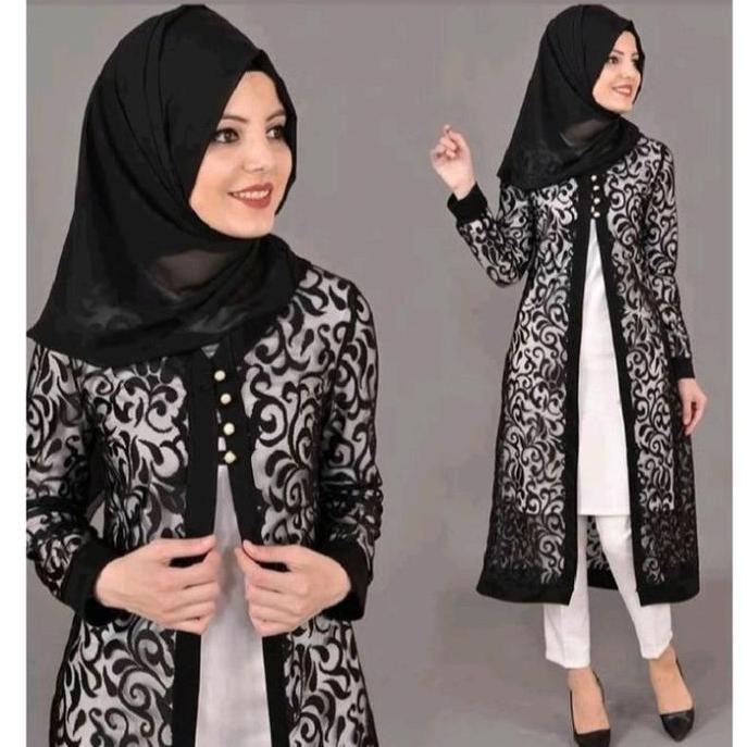 (Good) cardigan brokat kancing cardigan wanita panjang terbaru Kardigan Muslim