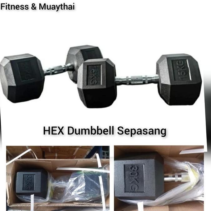 Masih Ada Dumbbell Hexagonal 7.5Kg Sepasang, Hex Dumbell 7.5Kg Sepasang
