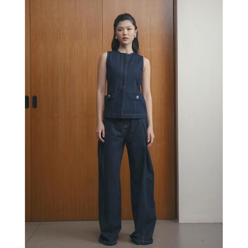 ANAIN - Erdem Sleeveless Buttoned Denim Top RTK