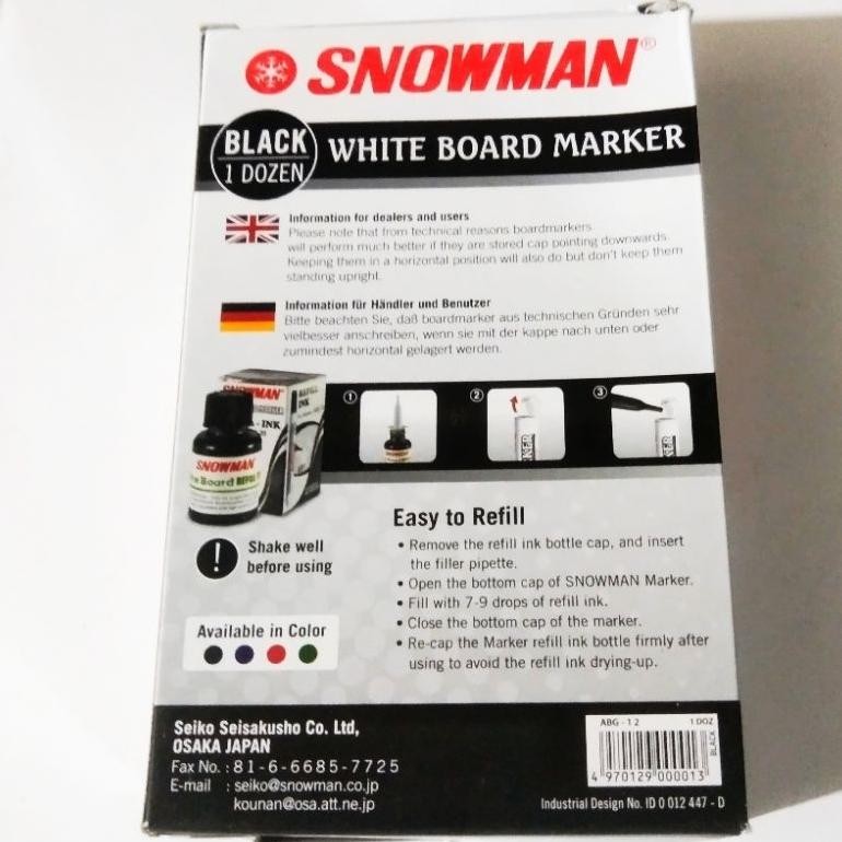 

New Arrival Spidol Hitam Snowman Pack Isi 12 Pcs New Arrival