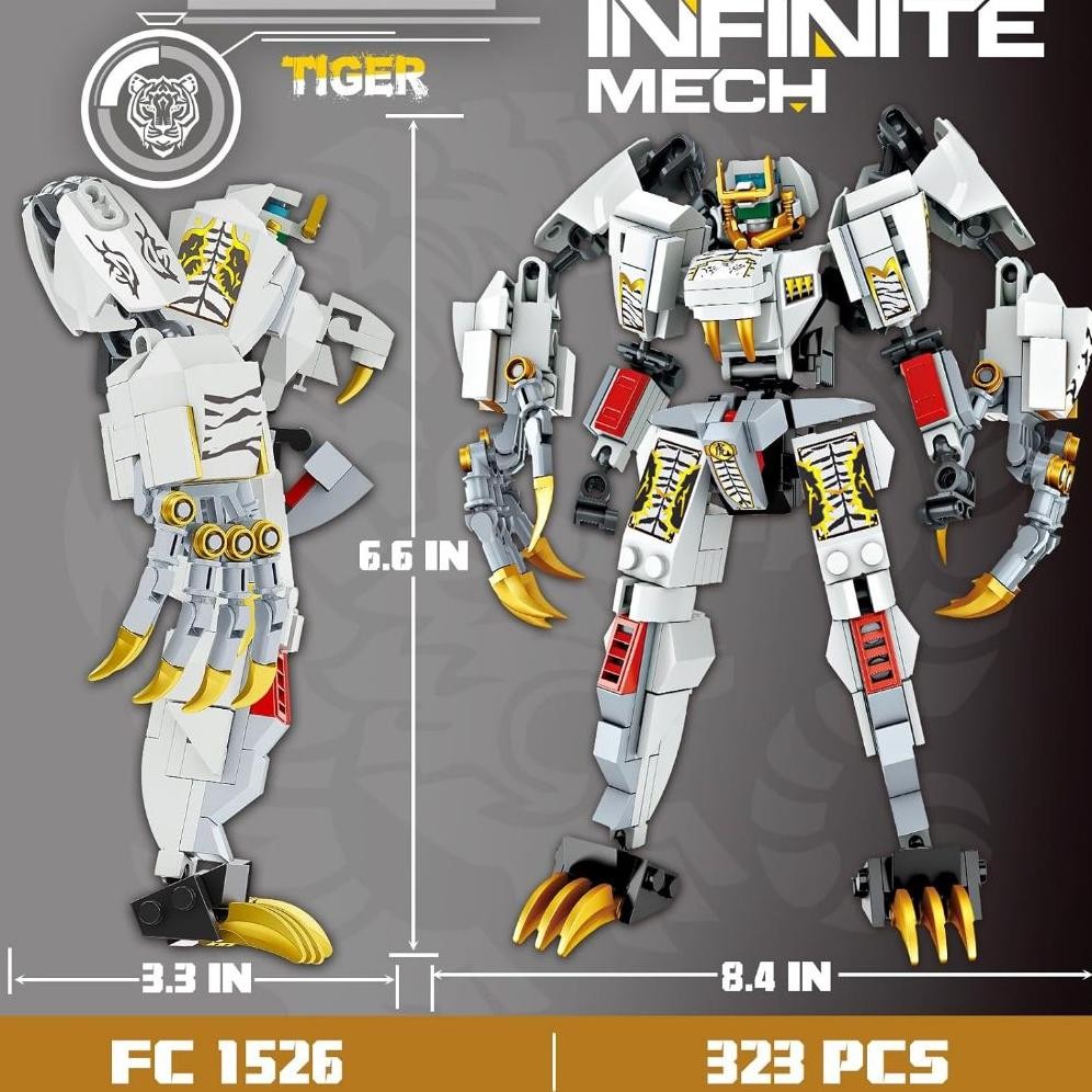 WISHALIFE NINJA MECH DRAGON ROBOT WARRIOR BAUSTEINE SET, KREATIVE ACTIONFIGUR SPIELZEUG GESCHENK FR