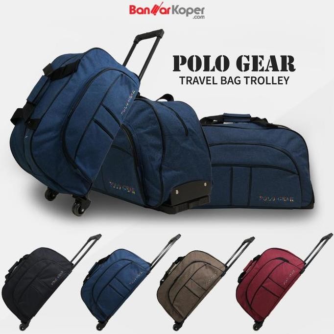 Tas Koper Kabin Travel Bag Trolley Polo Gear 8827 Navy