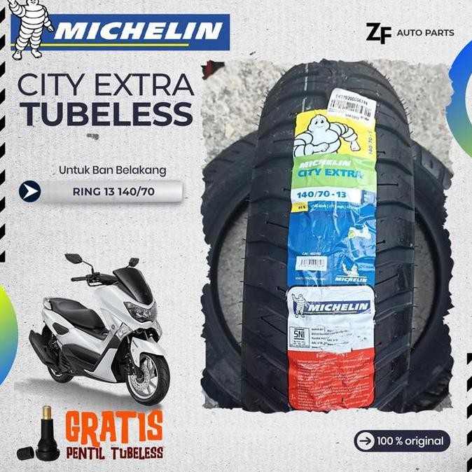 BAN MOTOR NMAX MICHELIN CITY EXTRA Ring 13 TUBELESS DEPAN BELAKANG NMAX murah