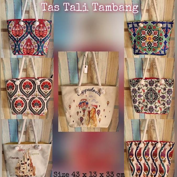 ready stock Tas Kilim Tali Tambang Turki Resleting | Tas Turki | Tote bag Turki