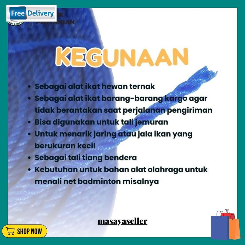 

Tali Tampar Ukuran 4 Mm Panjang 220 Meter Gratis Ongkir