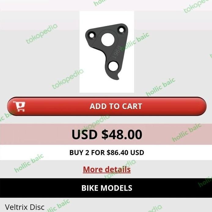 ANTING RD HANGER SEPEDA CINELLI VELTRIX DISC DROPOUT DERAILLEUR HANGER murah