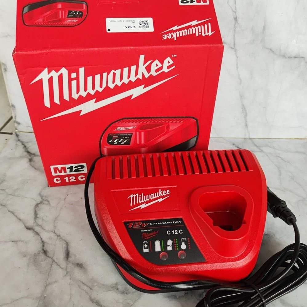 Charger Baterai Milwaukee M12 C12C 220V Charger Milwaukee M12 Fuel