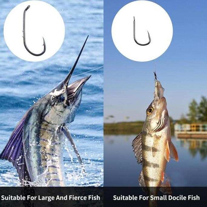 DR181>> COD,Stok Lokal 100/500 Buah Kait Ikan Baja Karbon Tinggi Ikan Tajam Dari No.3 S/d No.12 1 Se