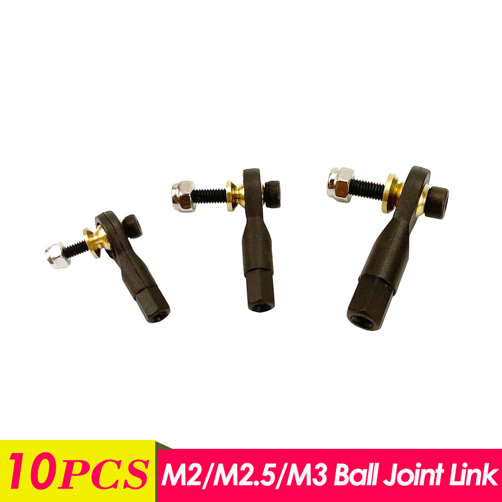 10Pcs M2 M2.5 M3 Nylon Metal Ball Joint Link dengan Rakitan Sekrup Set Rod End untuk RC Model Pesawa