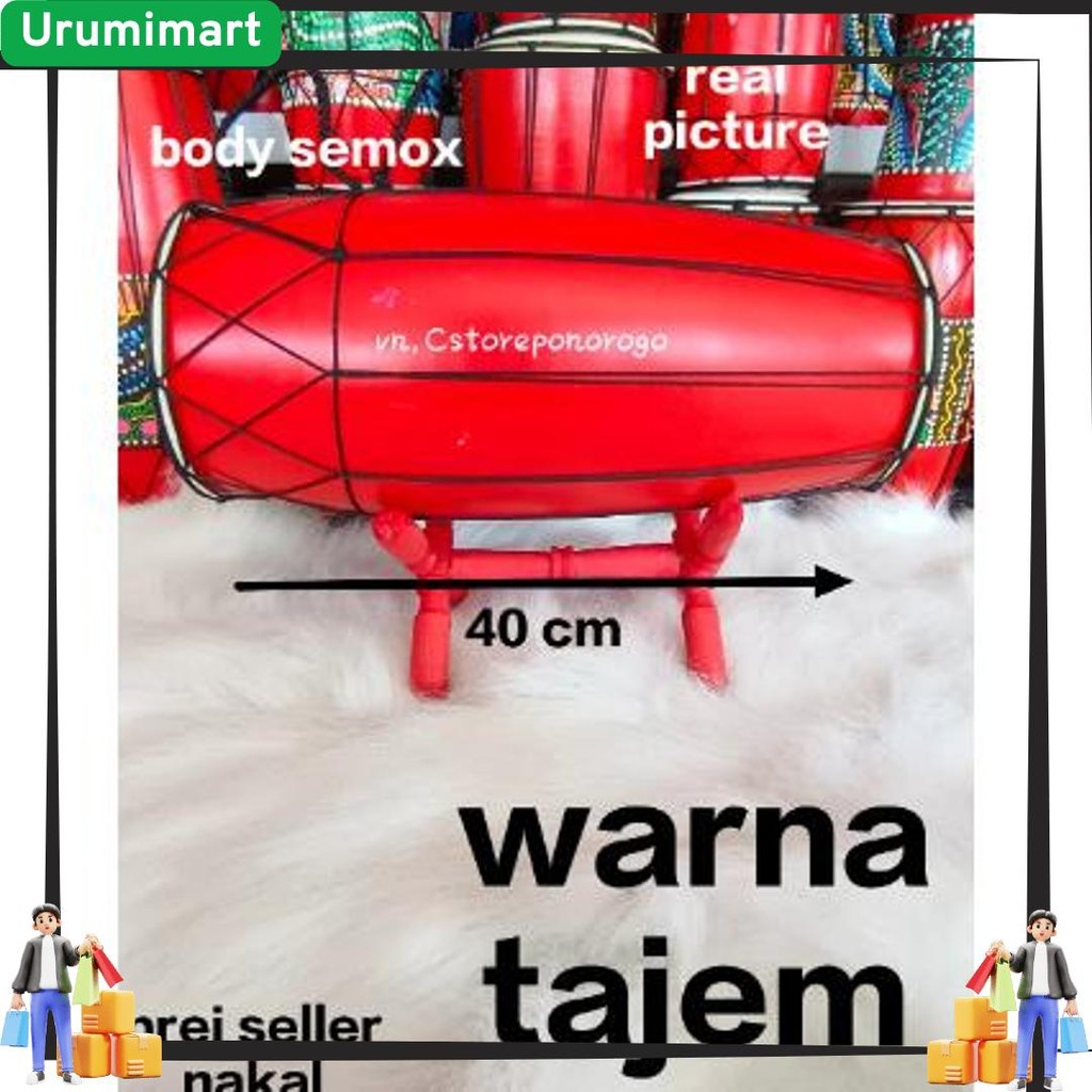 Top Seller KENDANG JAWA 40 CM MOTIF & POLOS / kendang anak / kendang mainan / kendang pentas / kenda