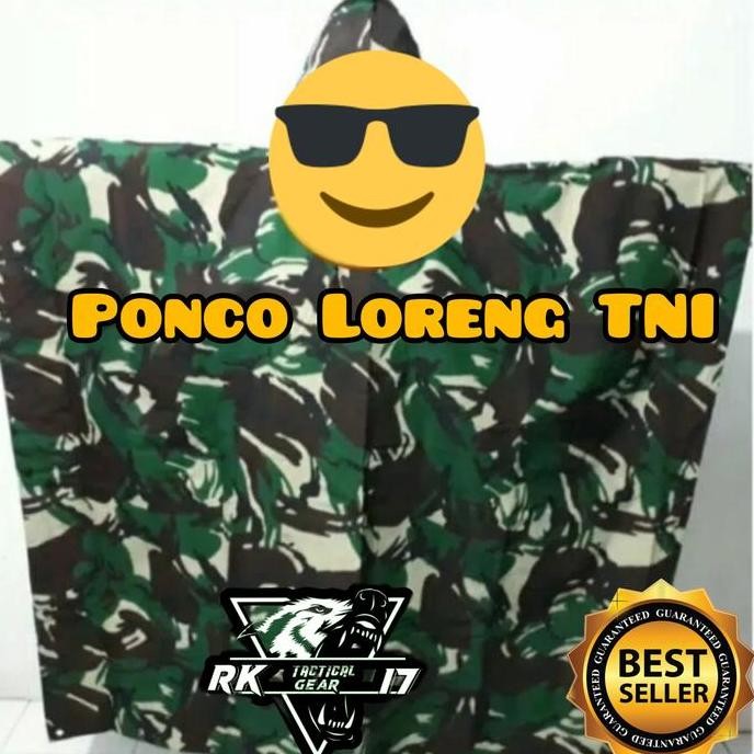 TERMURAH - Ponco Loreng Standard TNI/ Mantel Loreng TNI / Jas Hujan TNI Pelbet