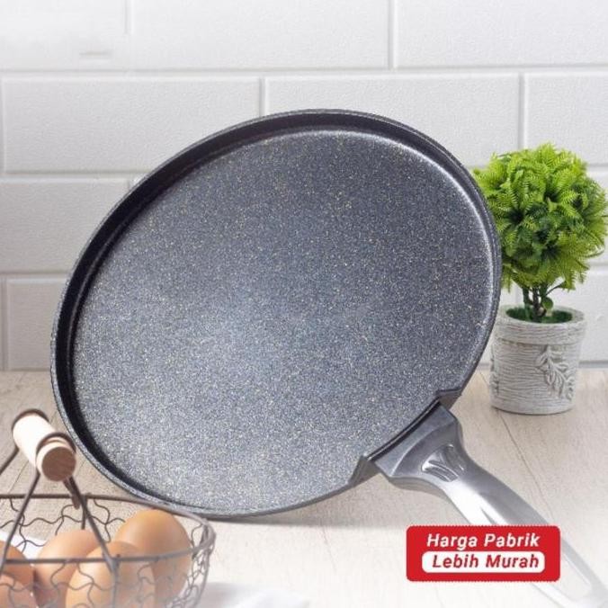 Teflon Anti Lengket Martabak Datar Pizza Pan Wajan Marble TD