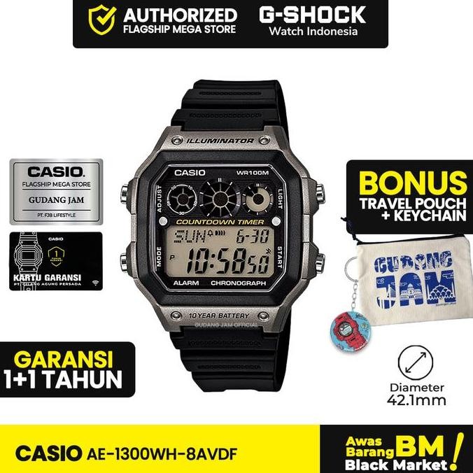 Casio General Ae-1300Wh-8Avdf | Jam Tangan Pria Cowok | Digital | Anti Air | Original | Casio Watche