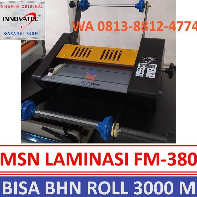 MESIN LAMINATING DINGIN PANAS ROLL FM 380 ALAT LAMINASI MATTE DOFF A3 ORIGINAL DAN TERPERCAYA