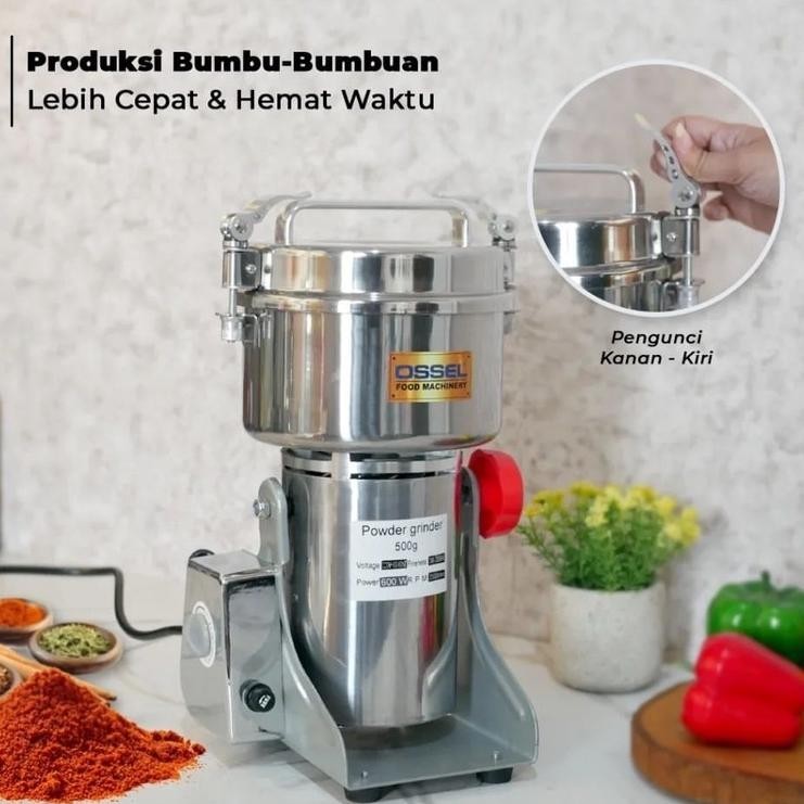 OSSEL Mesin Penggiling Bubuk Tepung Mesin Giling Grinder Elektrik 500gr OSSEL