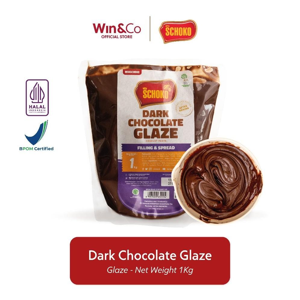 

TERLARIS SCHOKO Dark Chocolate Glaze - 1kg Siap kirim