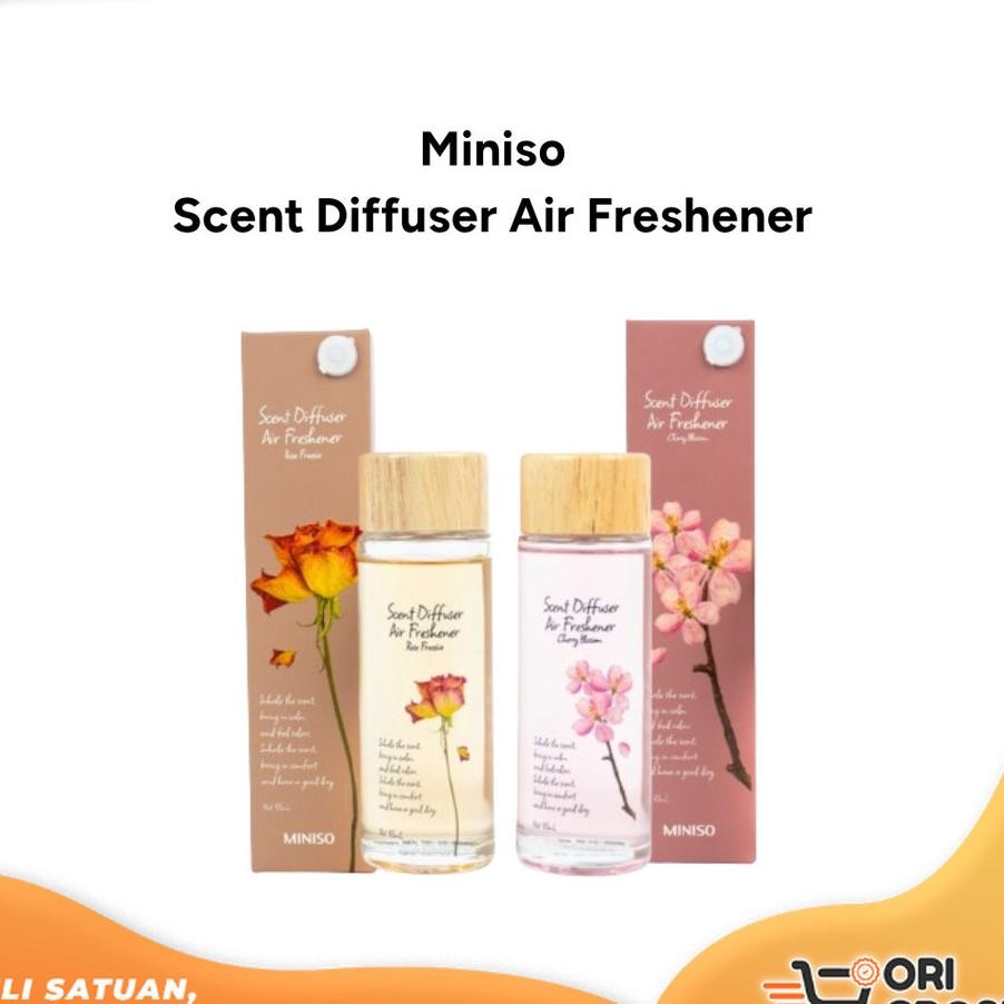 Grosir Miniso Scent Diffuser 95Ml Sakura Reed Diffuser Flower Air Freshener Aromaterapi Parfum Ruang