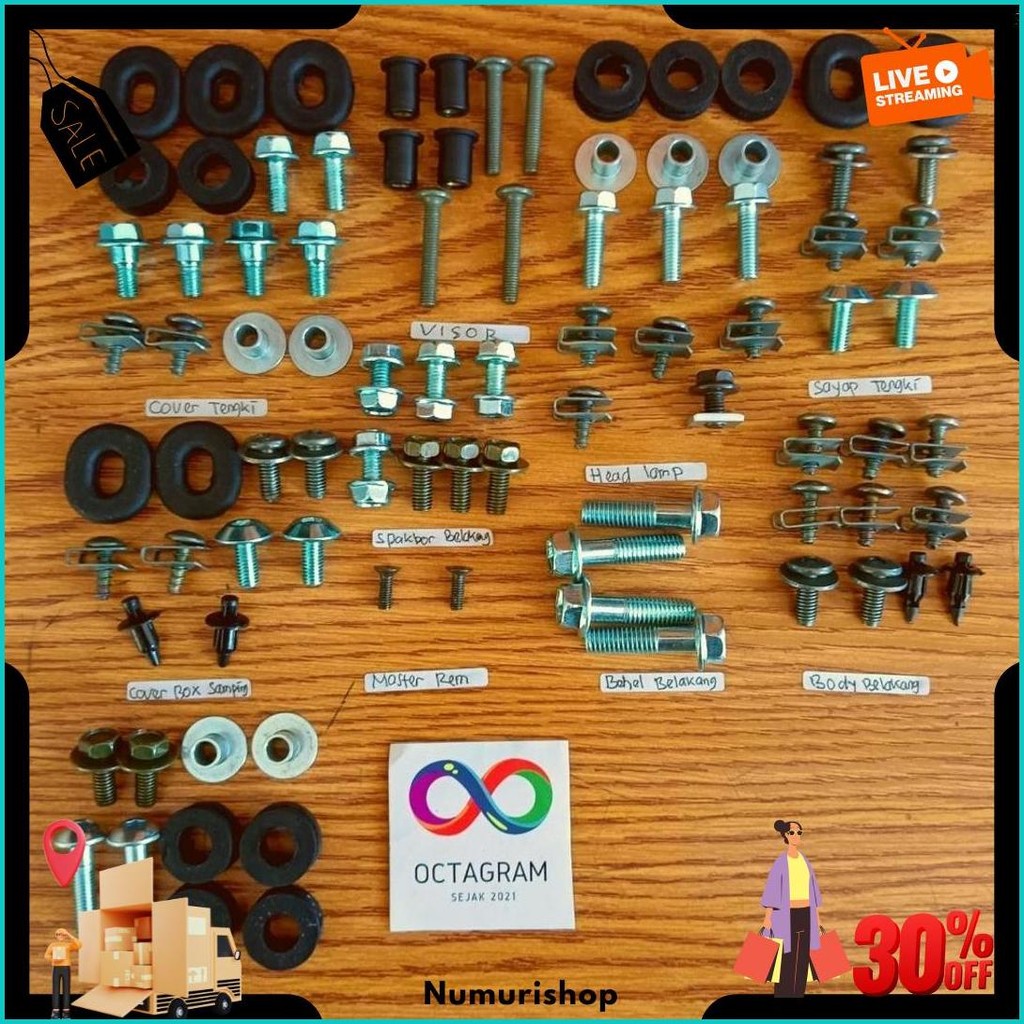 Baut Body Full Set Yamah Vixion Nvl /Baut Body Full Set Yamah Vixion Nva/Baut Full Set Body Vixion N