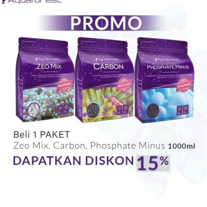 Paket Filter Media Aquaforest Carbon Phosphate Minus Zeomix