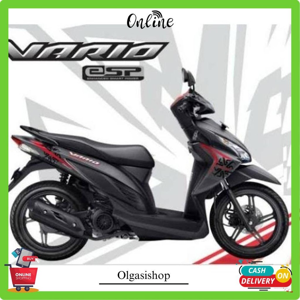 Batok Vario 110 Fi Led Merah Hitam Putih Hitam Doff 2015 2016 2017 2018 / Batok Vario 110 Led Siap K