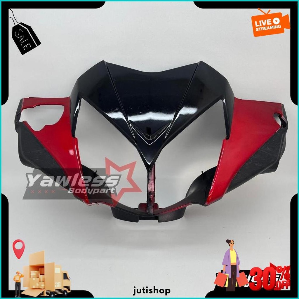 Batok Kepala Depan Belakang Motor Honda Supra X 125 Warna Merah Original Produk