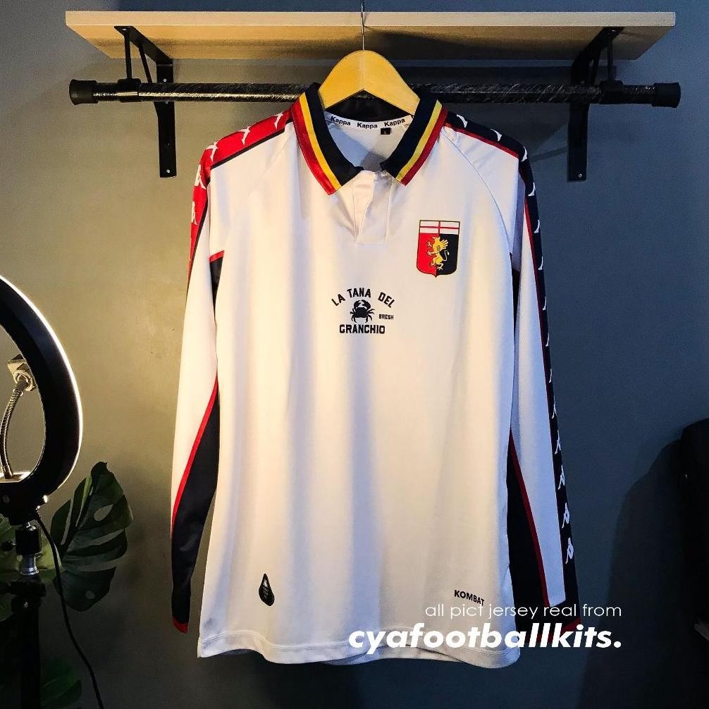 Jersey Genoa Retro 1999-2000 Away Putih | Away Lengan Panjang | Jersey Genoa Vintage Retro | Jersey 