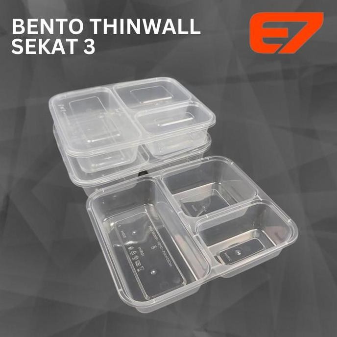 (Good) Lunch Box Thinwall Victory Sekat 3 - Thinwall Bento Plastik