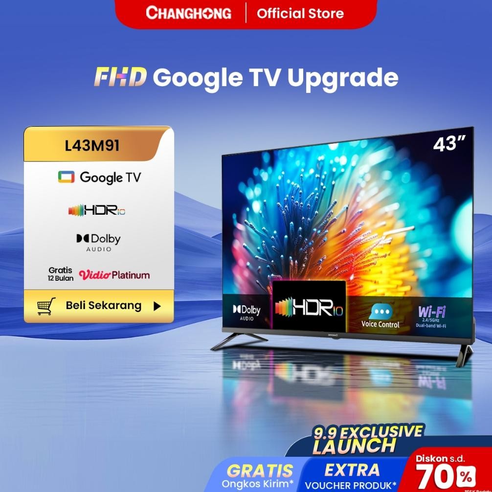 Wd-54 Changhong Google Tv 43 Inch Fhd Dolby Audio Google Play Netflix Youtube Bluetooth Usb Google A