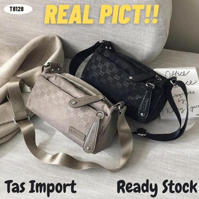 Tas Selempang Wanita Import Warna Hitam Khaki Coklat Merk Ouogi Original