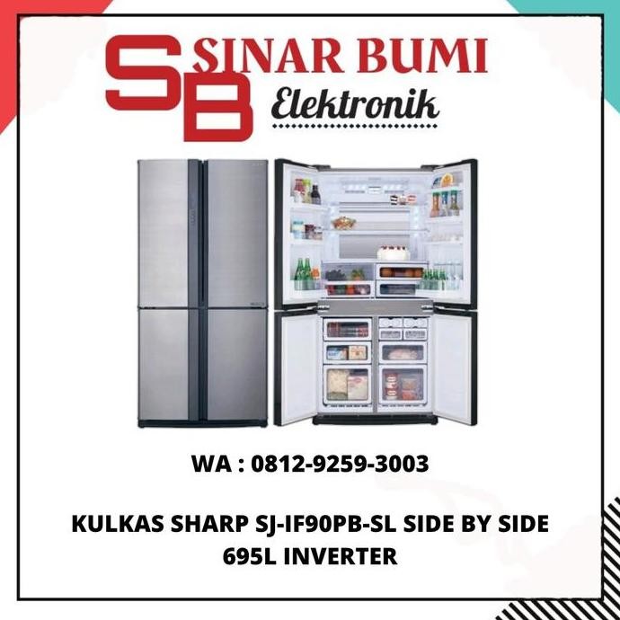Promo Spesial Harga Sharp Sj-If90Pb-Sl Kulkas Side By Side Bergaransi