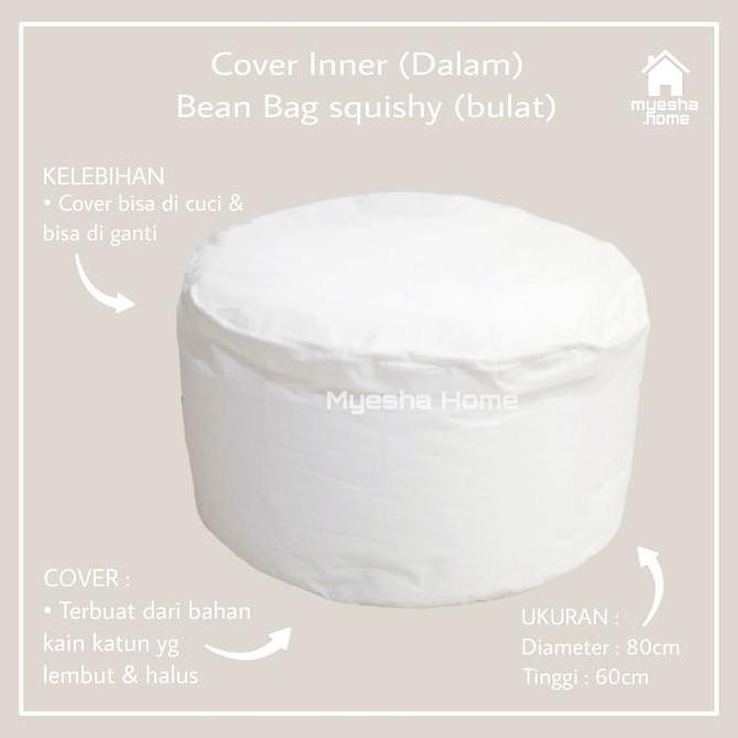 Cover Dalam Inner Bean Bag Squishy / Sarung Dalam Iner Bean Bag Bulat (Tanpa Isi)