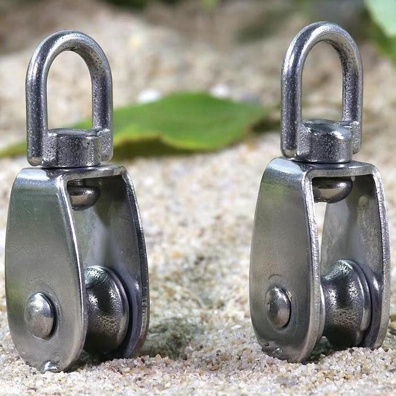 NEW Katrol Kerekan Mini 400kg Serbaguna Swivel Pulley Stainless Steel M50