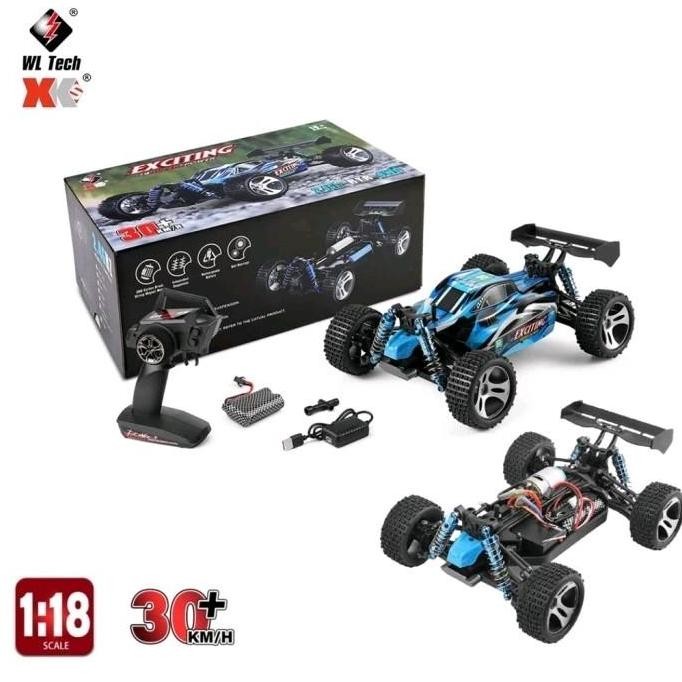 Wltoys 184011 Mobil Rc Buggy Brushed 1/18 4Wd 30Km/H Rtr Rc Car