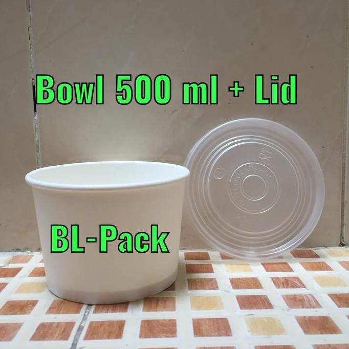 Paper Bowl 500 Ml Dengan Tutup