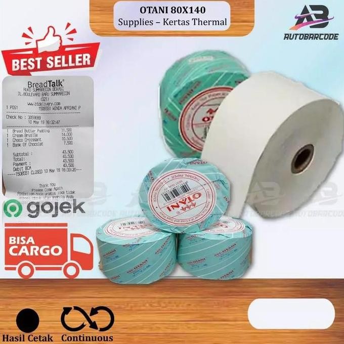 Kertas Thermal 79X140 / 80X140 Otani Support Printer 80Mm Kasir Struk Nota Kertas Mesin Atm Resto