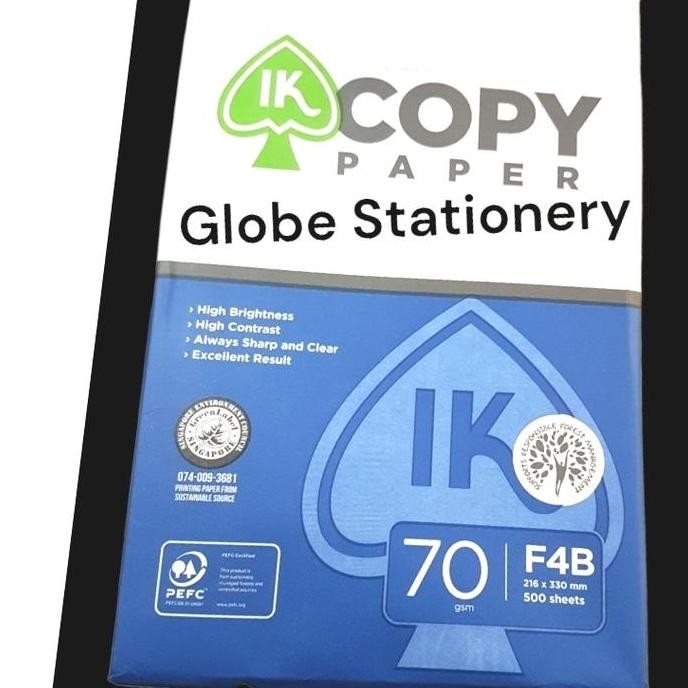 Kertas Hvs Folio, F4 (216X330Mm) 70G Ik Copy Paper Isi 500Lmbar.