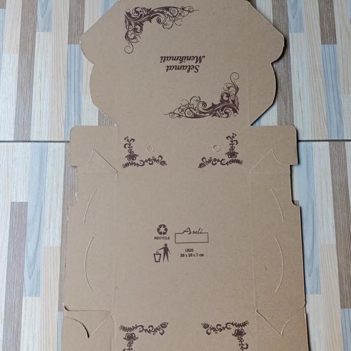 Dus Kraft Coklat Motif Uk 20 Dus Nasi Per Pack