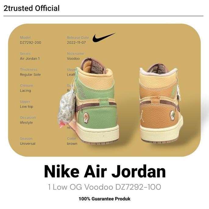 New  Nike AJ 1 Low OG Voodoo DZ729230