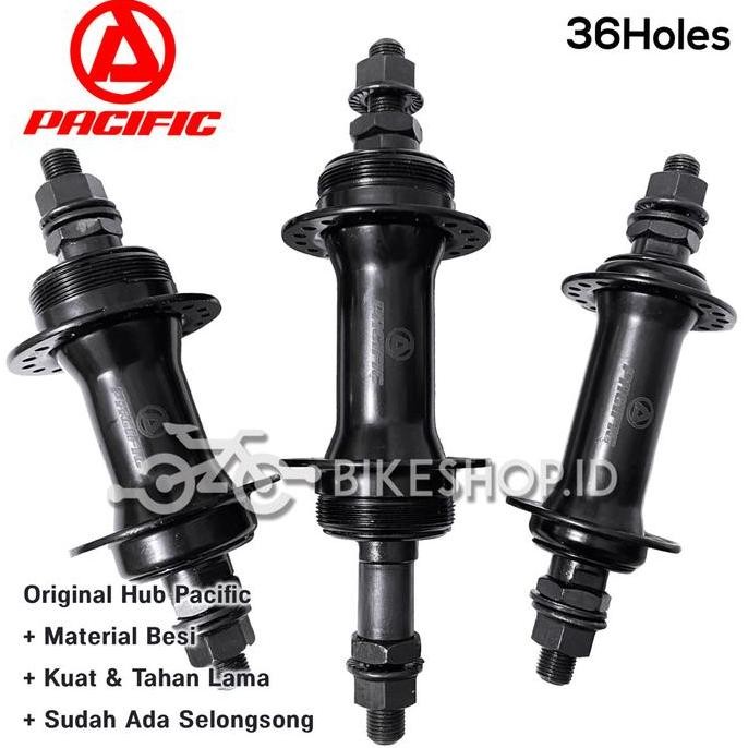 Hub Bos Bosch Pacific 36 Lubang PACIFIC Depan Belakang Hitam 36H Sepeda  | High Quality murah