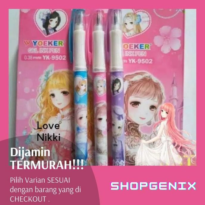 Ready  Langka Murah - GEL INK PEN Pulpen Love Nikki / Miracle Nikki