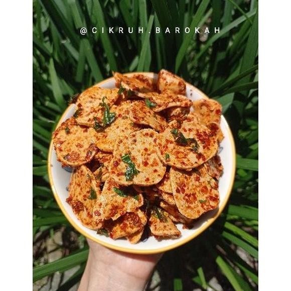 

New CIKRUH BAROKAH 250gr Cemilan Keripik Kripik Basreng Tipis Daun Jeruk Bumbu Melimpah snack murah