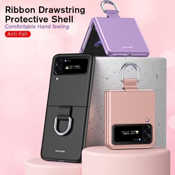 Promo Case With Finger Ring For Samsung Galaxy Z Flip4 Flip3 Case Original