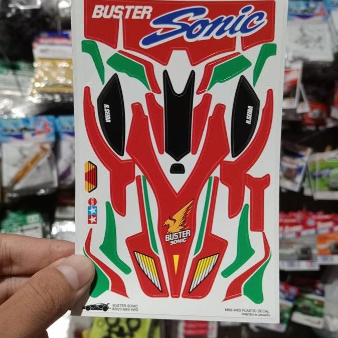 DECAL MINI 4WD BUSTER SONIC PREMIUM / STICKER TAMIYA BUSTER SONIC PREMIUM