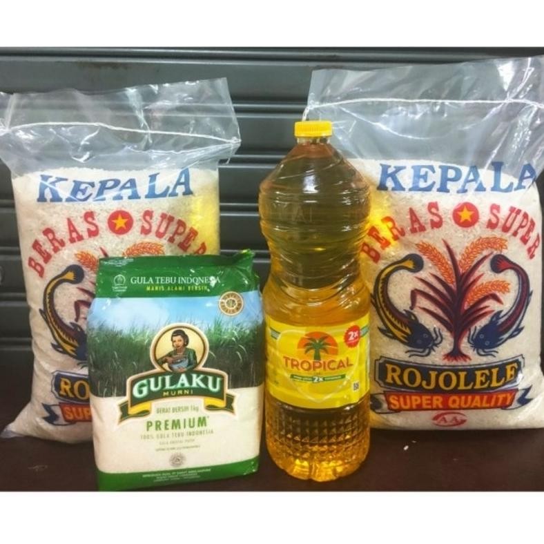 

Paket Sembako Beras 10L Gula 1Kg Minyak 2Liter